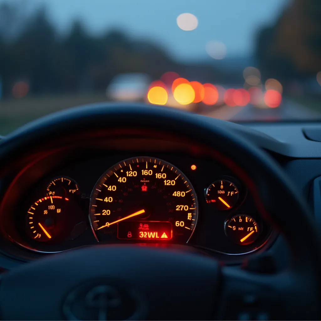 Luz de advertencia en tablero de coche